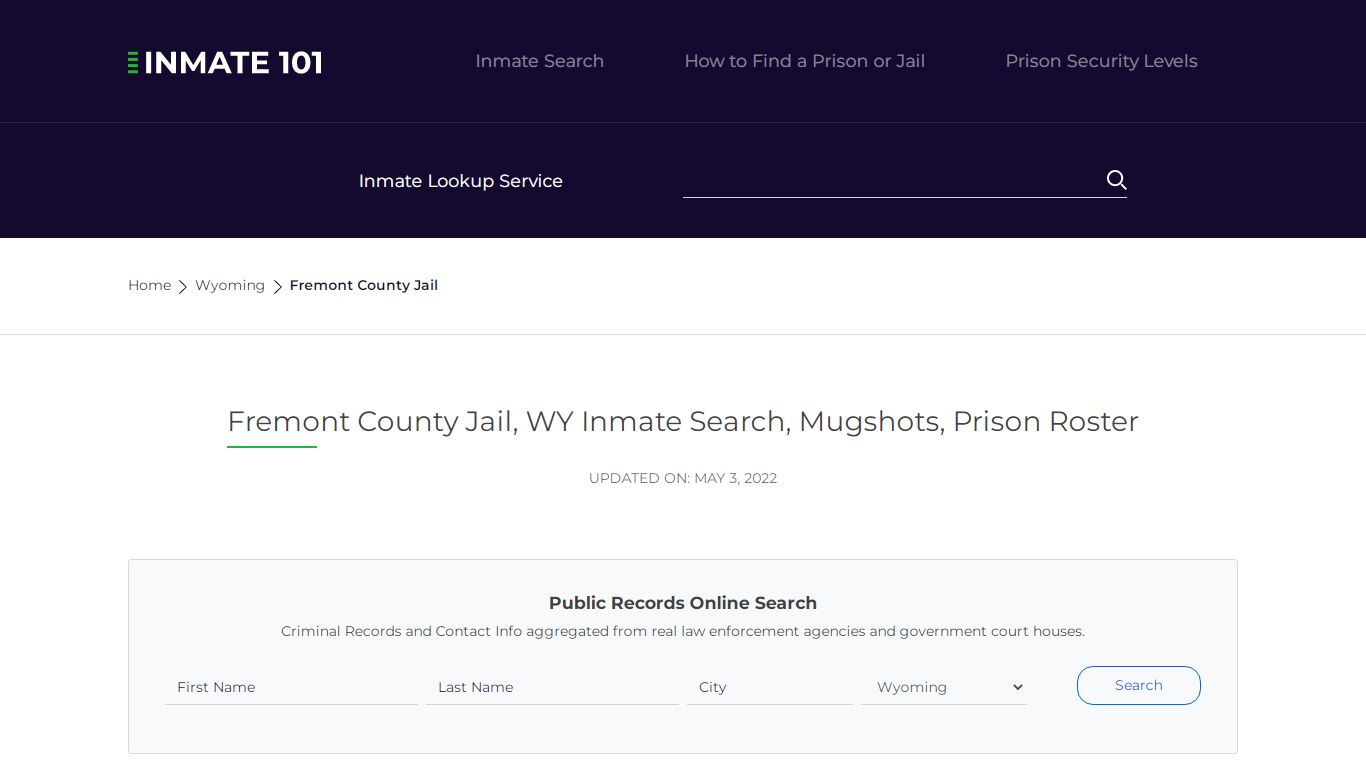 Fremont County Jail, WY Inmate Search, Mugshots, Prison Roster