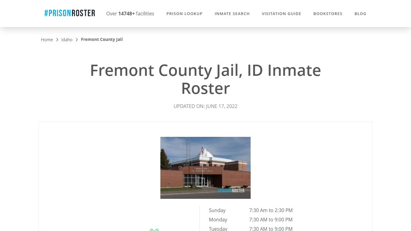 Fremont County Jail, ID Inmate Roster